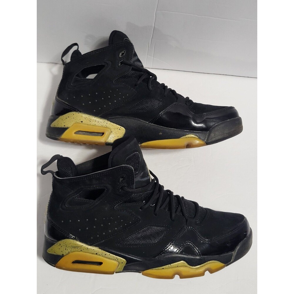 Nike Air Jordan Flight Club '91 Shoes Black Gold White 555475-031 Sz 8